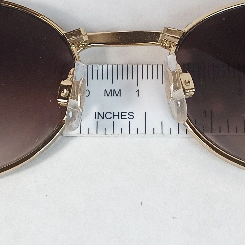 VTG Bijoux Terner Sunglasses Womens Oval Italy 5642 GR Nickel Silver Frame